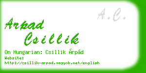 arpad csillik business card